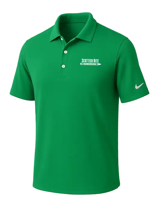 NIKE Kelly Green Dri-Fit Micro Pique Polo w/Scottish Rite for Children Logo