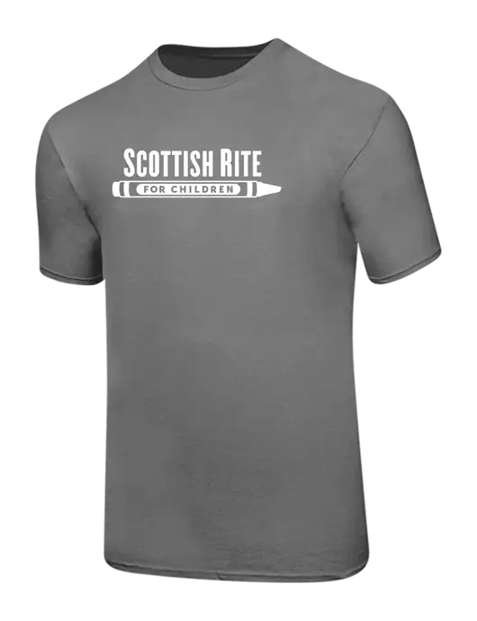 Ring Spun Medium Grey 4.5 oz T-Shirt w/Scottish Rite for Children Logo