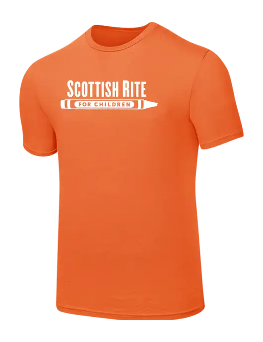 Seriously Soft Orange T-Shirt w/Scottish Rite for Children Logo