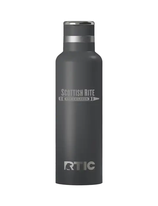 RTIC Journey 20 oz Charcoal Bottle w/Scottish Rite for Children Logo