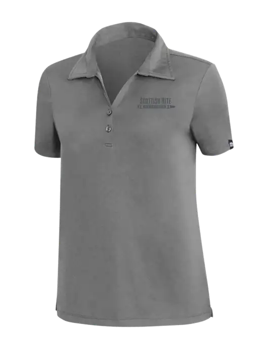 TravisMathew Med Dark Grey Womens Coto Performance Polo w/Scottish Rite for Children Logo