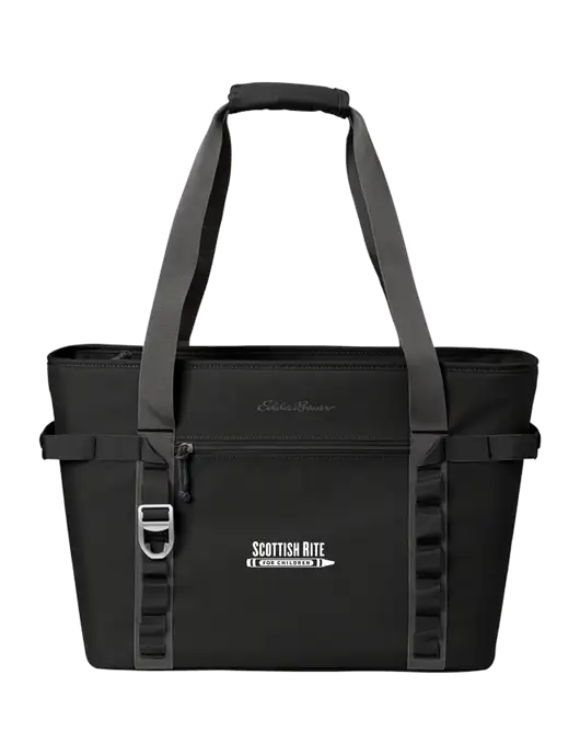 Eddie Bauer Black/Medium Grey Max Cool Tote Cooler  w/Scottish Rite for Children Logo