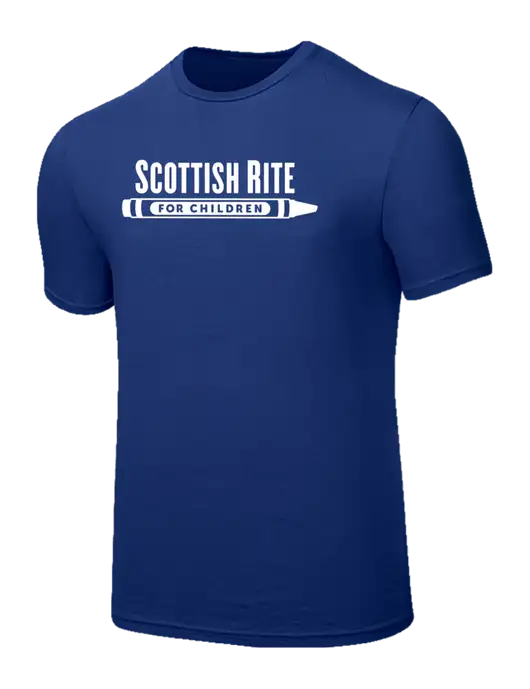 Seriously Soft Dark Royal T-Shirt w/Scottish Rite for Children Logo