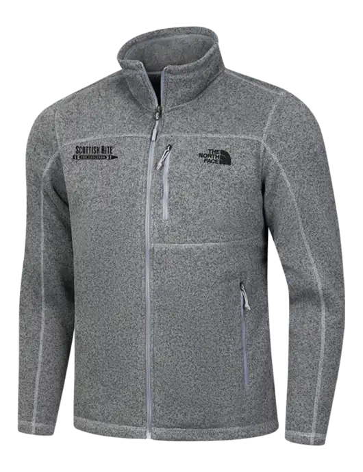 North Face Medium Grey Heather Sweater Fleece Jacket w/Scottish Rite for Children Logo