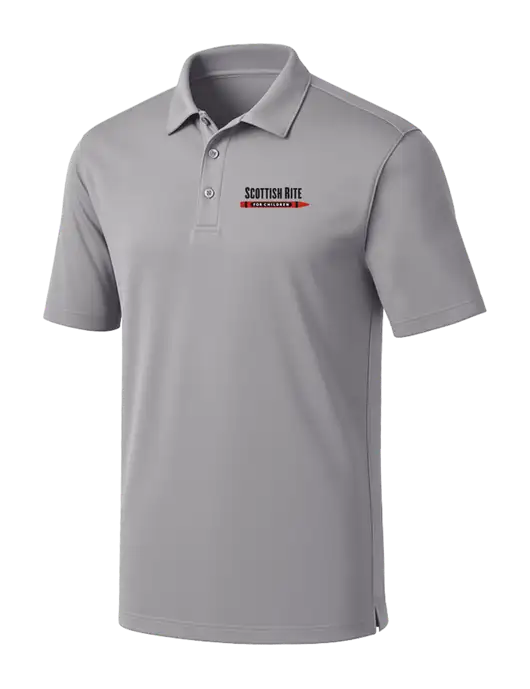 Light Grey Silk Touch Performance Polo w/Scottish Rite for Children Logo