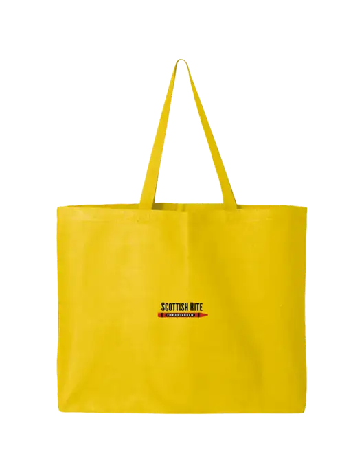 Sturdy Canvas Yellow Tote w/Scottish Rite for Children Logo