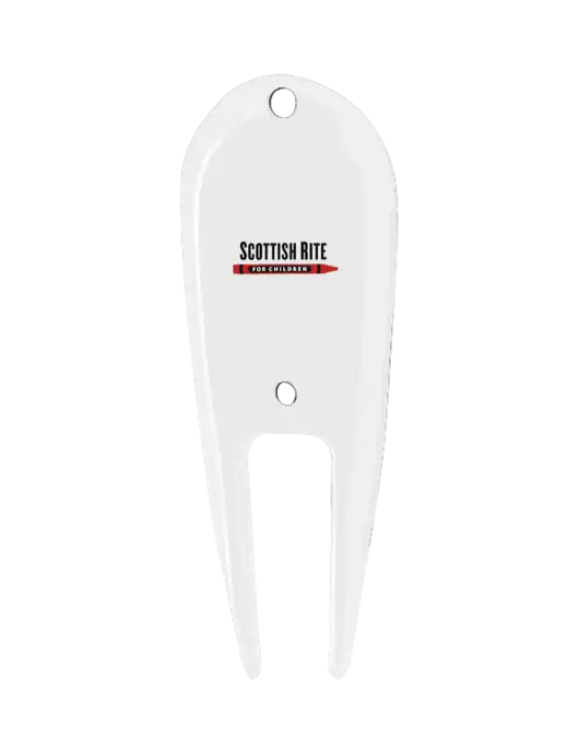 White Divot Tool w/Scottish Rite for Children Logo
