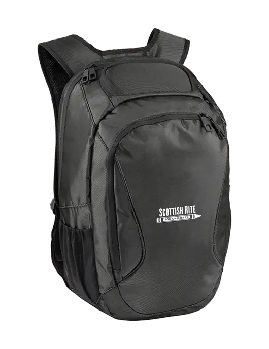 Stealth Dark Grey/Black Laptop Backpack w/Scottish Rite for Children Logo