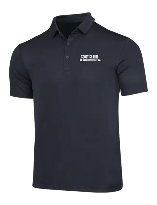 Black Posi-UV Pro Polo w/Scottish Rite for Children Logo