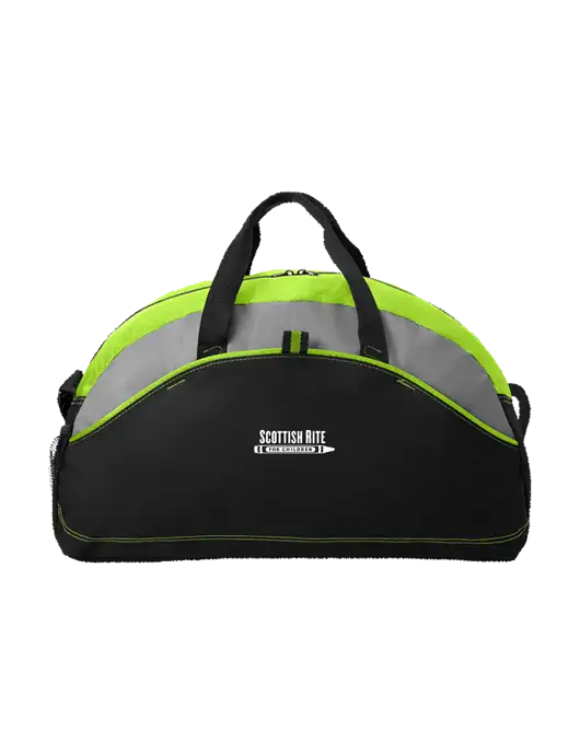 Medium Contrast Lime Green Duffel w/Scottish Rite for Children Logo