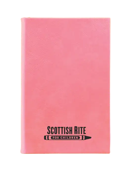 Pink Leatherette 5.25 x 8.25 Journal w/Scottish Rite for Children Logo