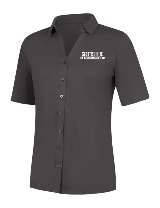Womens Dark Grey City Stretch Top w/Scottish Rite for Children Logo
