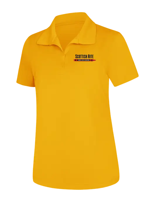 Womens Yellow Gold Micropique Sport-Wick Polo
 w/Scottish Rite for Children Logo