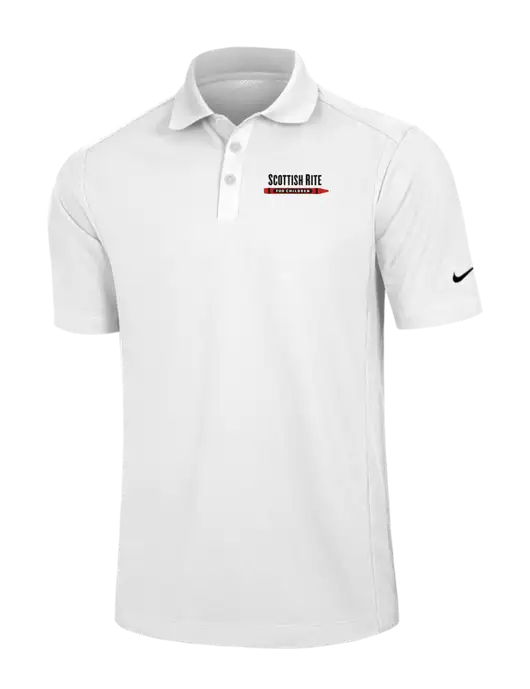 Nike White Dri-FIT Classic Polo w/Scottish Rite for Children Logo