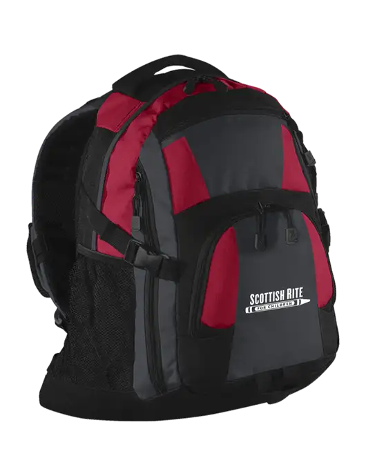 Urban Red/Grey/Black Laptop Backpack w/Scottish Rite for Children Logo