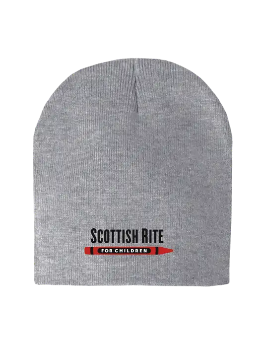 Light Grey Heather Element Knit Beanie w/Scottish Rite for Children Logo