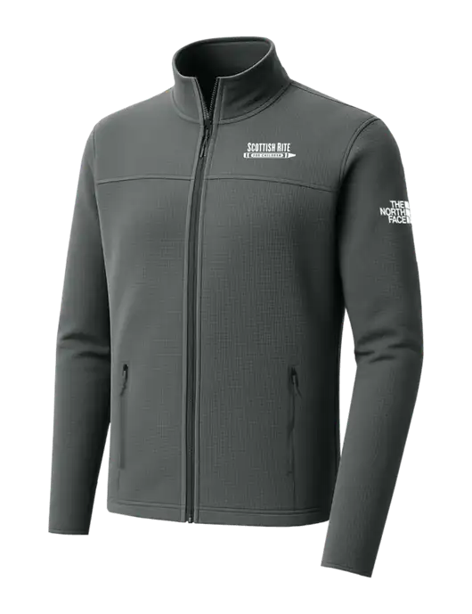 The North Face Aim Full-Zip Dark Medium Grey Fleece Jacket w/Scottish Rite for Children Logo