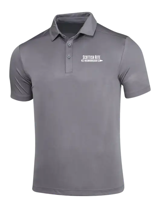 Dark Smoke Grey Posi-UV Pro Polo w/Scottish Rite for Children Logo