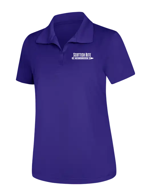 Womens Purple Micropique Sport-Wick Polo w/Scottish Rite for Children Logo