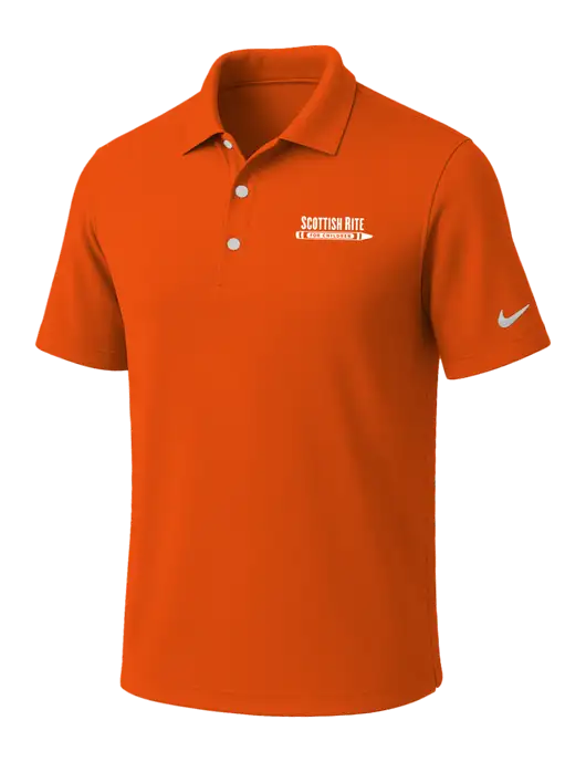 NIKE Orange Dri-Fit Micro Pique Polo w/Scottish Rite for Children Logo