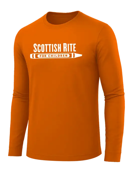 Long Sleeve Dark Orange PosiCharge Competitor Tee w/Scottish Rite for Children Logo