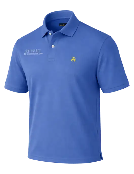 Brooks Brothers Pima Cotton Light Blue Pique Polo w/Scottish Rite for Children Logo