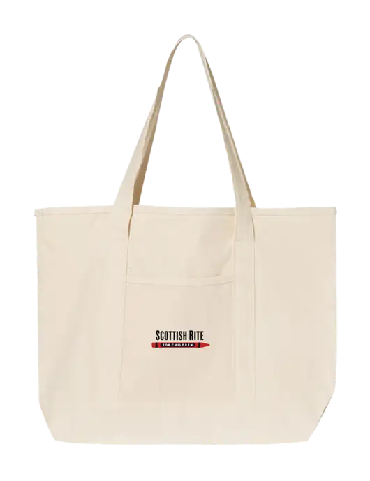 Natural Large Canvas Deluxe Tote w/Scottish Rite for Children Logo