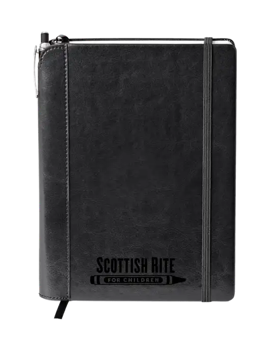 Fabrizio Black Journal 6.375 x 8.375 Combo w/Scottish Rite for Children Logo