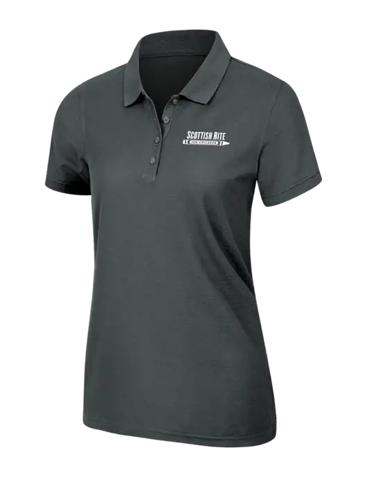 Dark Grey Womens Core Classic Pique Polo w/Scottish Rite for Children Logo