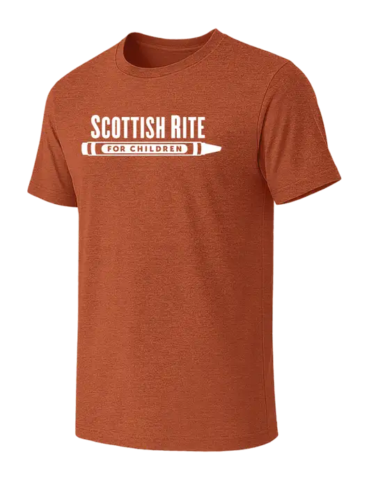 BELLA+CANVAS Burnt Orange Heather CVC Short Sleeve Tee w/Scottish Rite for Children Logo