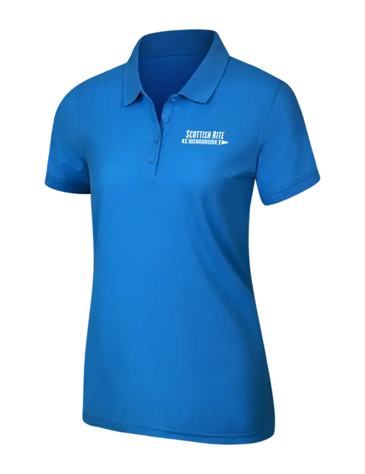 Light Royal Blue Womens Core Classic Pique Polo w/Scottish Rite for Children Logo