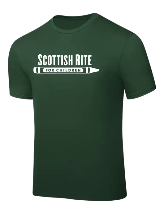 Dark Green PosiCharge Competitor Tee w/Scottish Rite for Children Logo