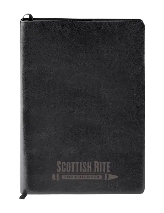 Fabrizio Black Soft Cover 5.75 x 8.125 Journal w/Scottish Rite for Children Logo