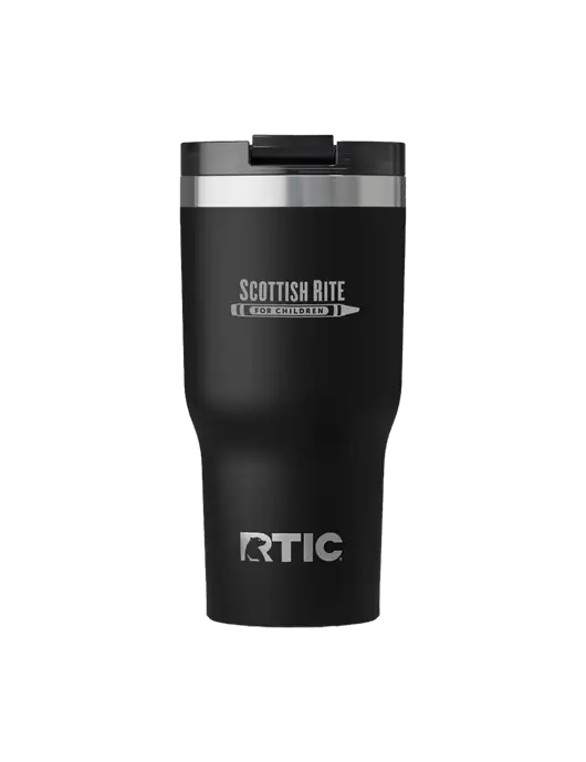 RTIC Essential 20 oz Black Tumbler w/Scottish Rite for Children Logo