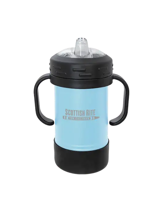 Polar Camel 10 oz Powder Coated Light Blue Sippy Cup w/Scottish Rite for Children Logo