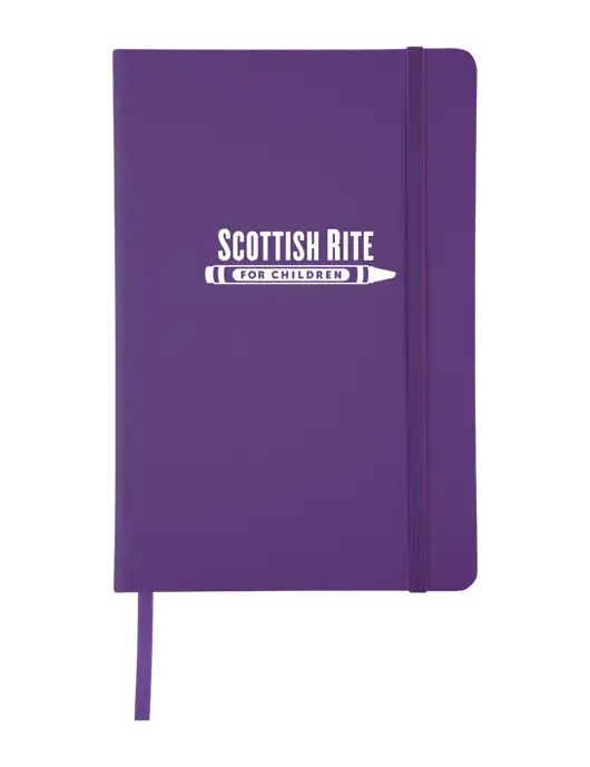 Purple Comfort Touch Bound Journal 5 ¾" W x 8 ½” H w/Scottish Rite for Children Logo