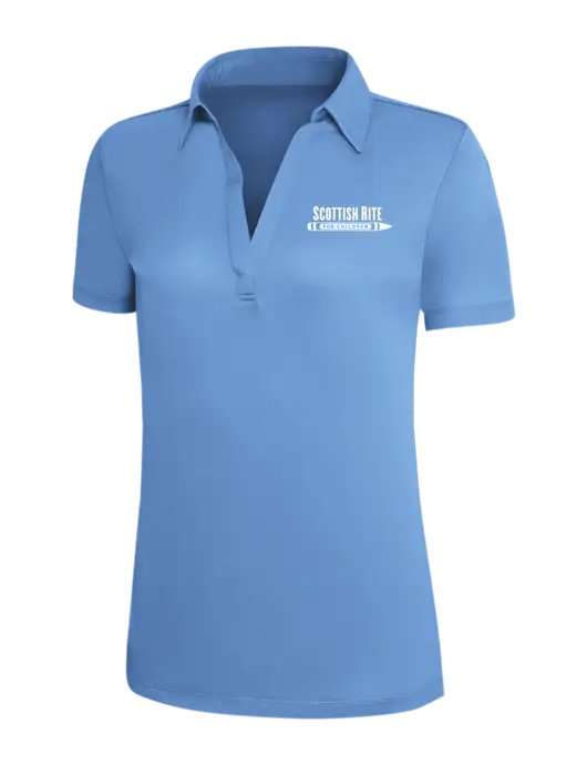 Carolina Blue Silk Touch Womens Performance Polo w/Scottish Rite for Children Logo