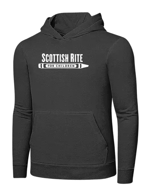 Charcoal 7.8 oz Ring Spun Hooded Sweatshirt w/Scottish Rite for Children Logo