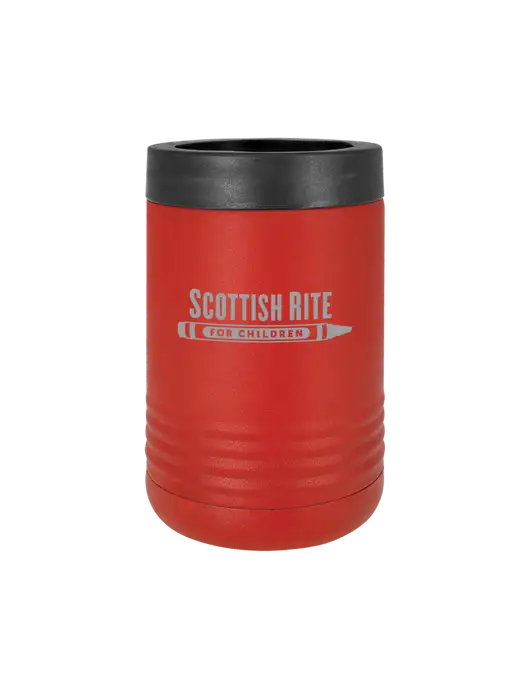 Polar Camel 12 oz Powder Coated Red Vacuum Insulated Beverage Holder w/Scottish Rite for Children Logo