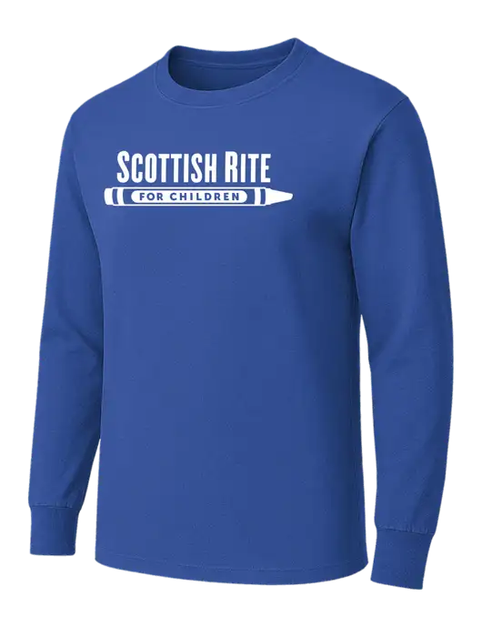 Dark Royal Heavyweight Long Sleeve 6.1 oz T-Shirt w/Scottish Rite for Children Logo
