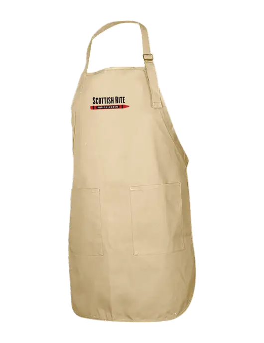 Full-Length Stone Apron With Pockets w/Scottish Rite for Children Logo