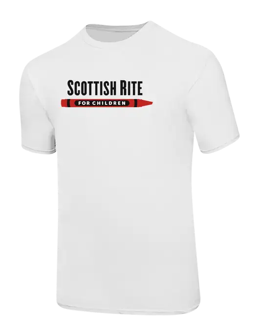 Ring Spun White 4.5 oz T-Shirt w/Scottish Rite for Children Logo