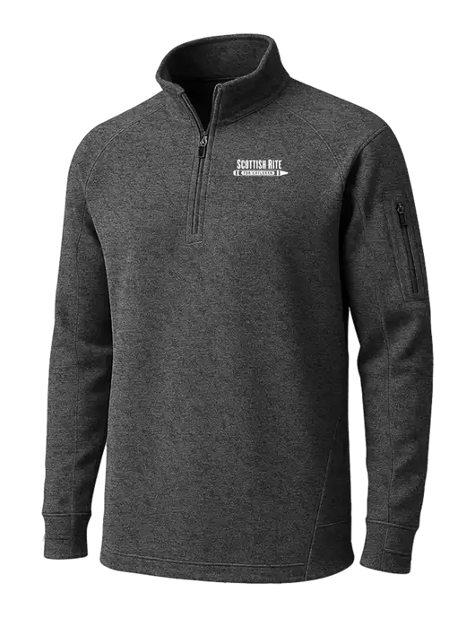 Graphite Heather Tech Fleece 1/4 Zip Pullover w/Scottish Rite for Children Logo