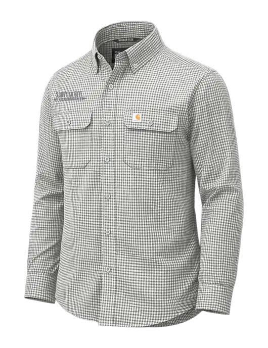 Carhartt Rugged Flex Plaid Light Grey Long Sleeve Shirt w/Scottish Rite for Children Logo