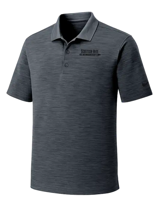 Nike Dri-FIT Dark Grey Striated Polo w/Scottish Rite for Children Logo