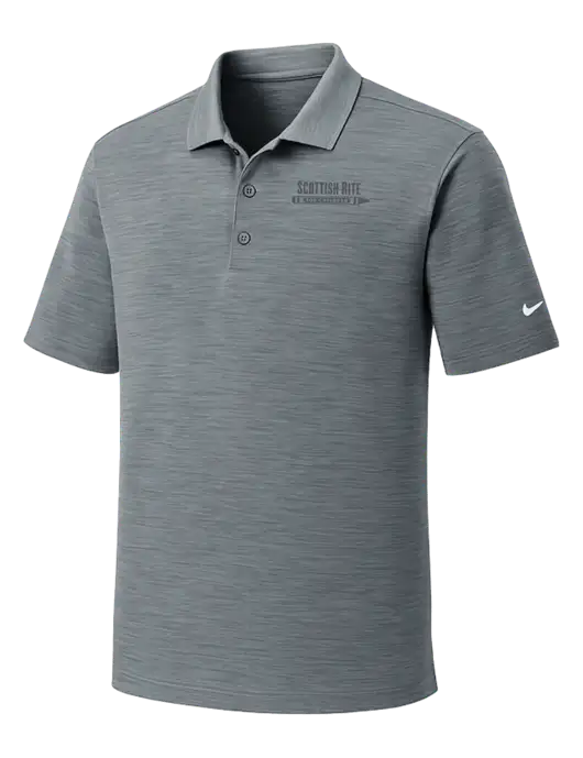 Nike Dri-FIT Medium Grey Striated Polo w/Scottish Rite for Children Logo
