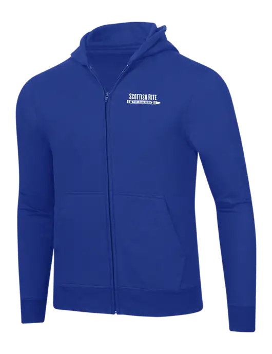 True Royal 8.5 oz Ring Spun Zip Hooded Sweatshirt w/Scottish Rite for Children Logo