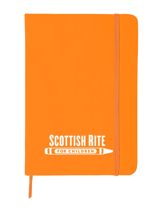 Orange Comfort Touch Bound Journal 5" X 7" w/Scottish Rite for Children Logo