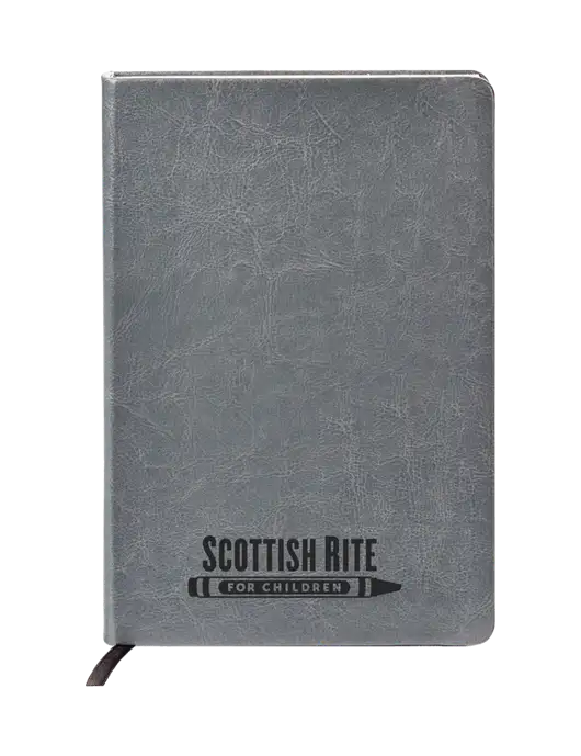 Fabrizio Grey Hard Cover 5.75 x 8.3 Journal w/Scottish Rite for Children Logo