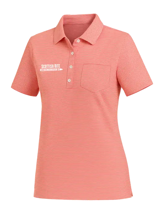 Vineyard Vines Womens Light Coral Fanshell Polo  w/Scottish Rite for Children Logo